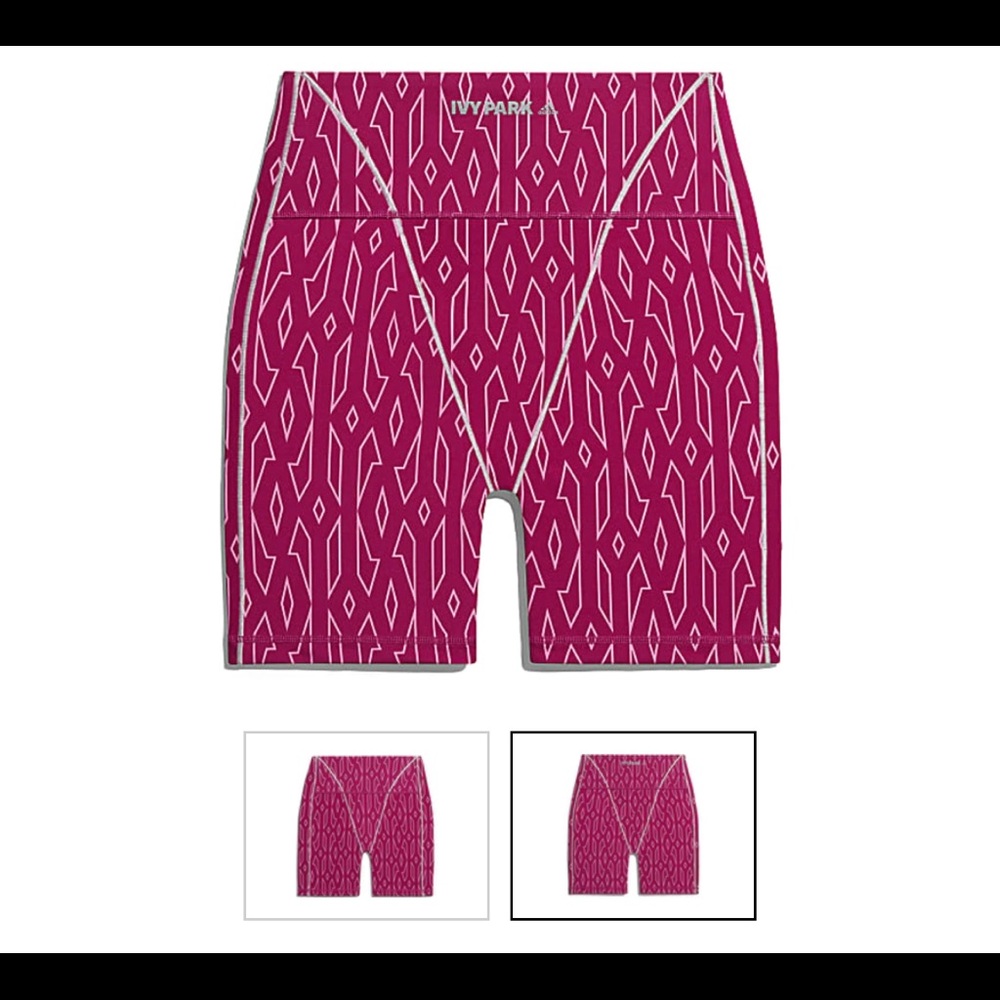 Adidas X Ivy Park Monogram Shorts in Bold Pink